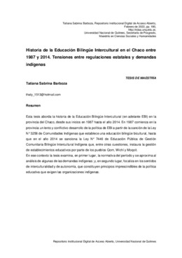 Historia de la educaci n biling e intercultural en el Chaco entre